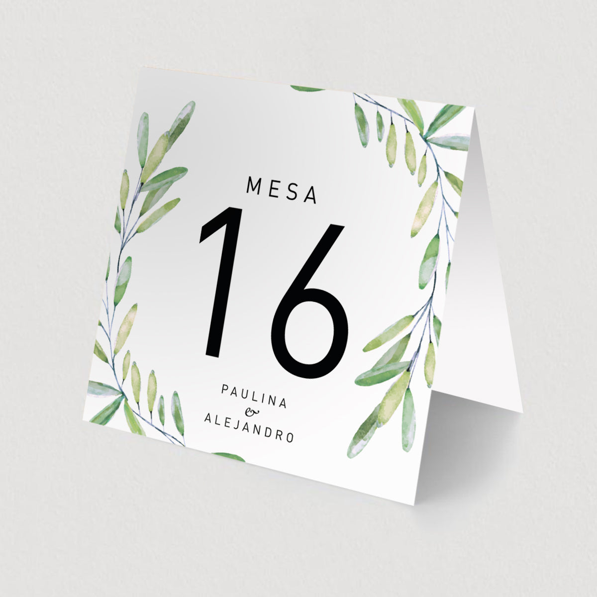 Número de Mesa Díptico