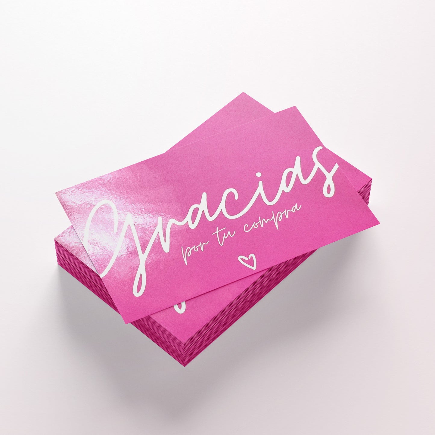 100 Tarjetas de Gracias Estándar Fucsia Brillante