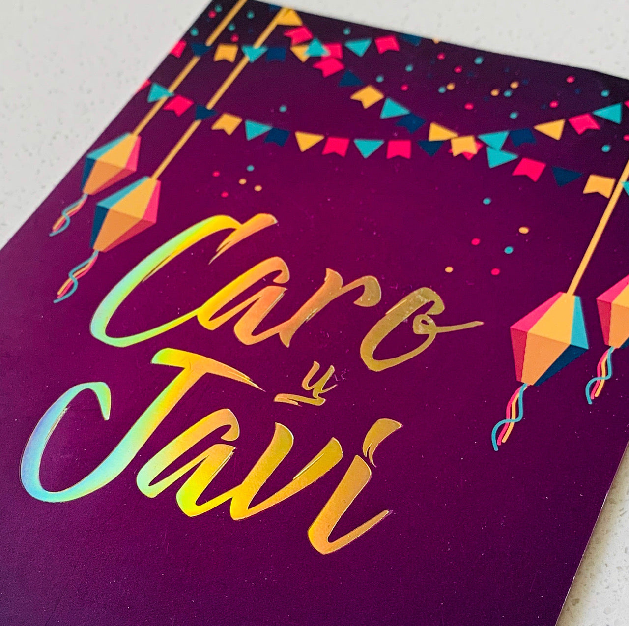 Invitación Confetti