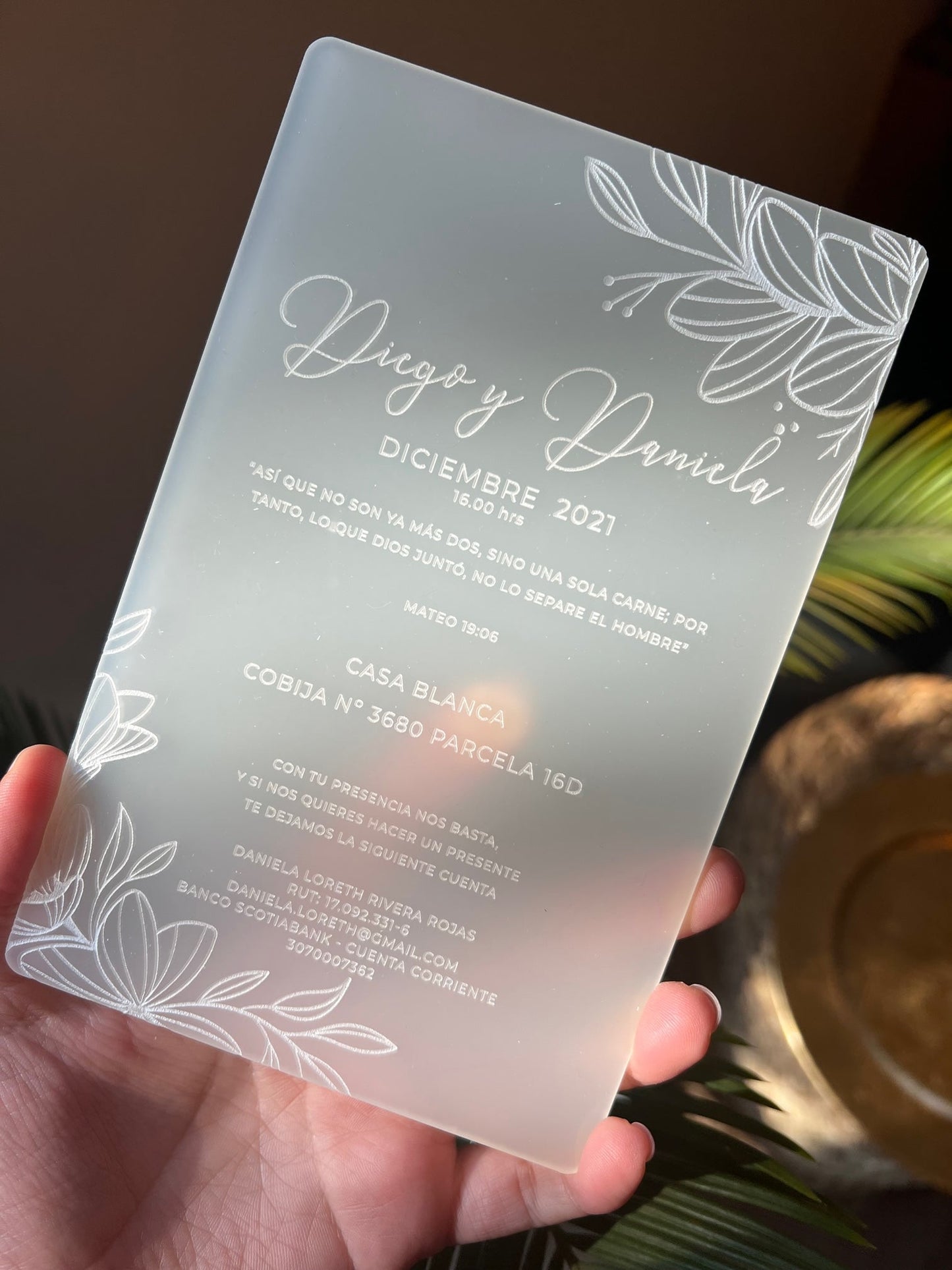 Invitación Acrílica Foggy