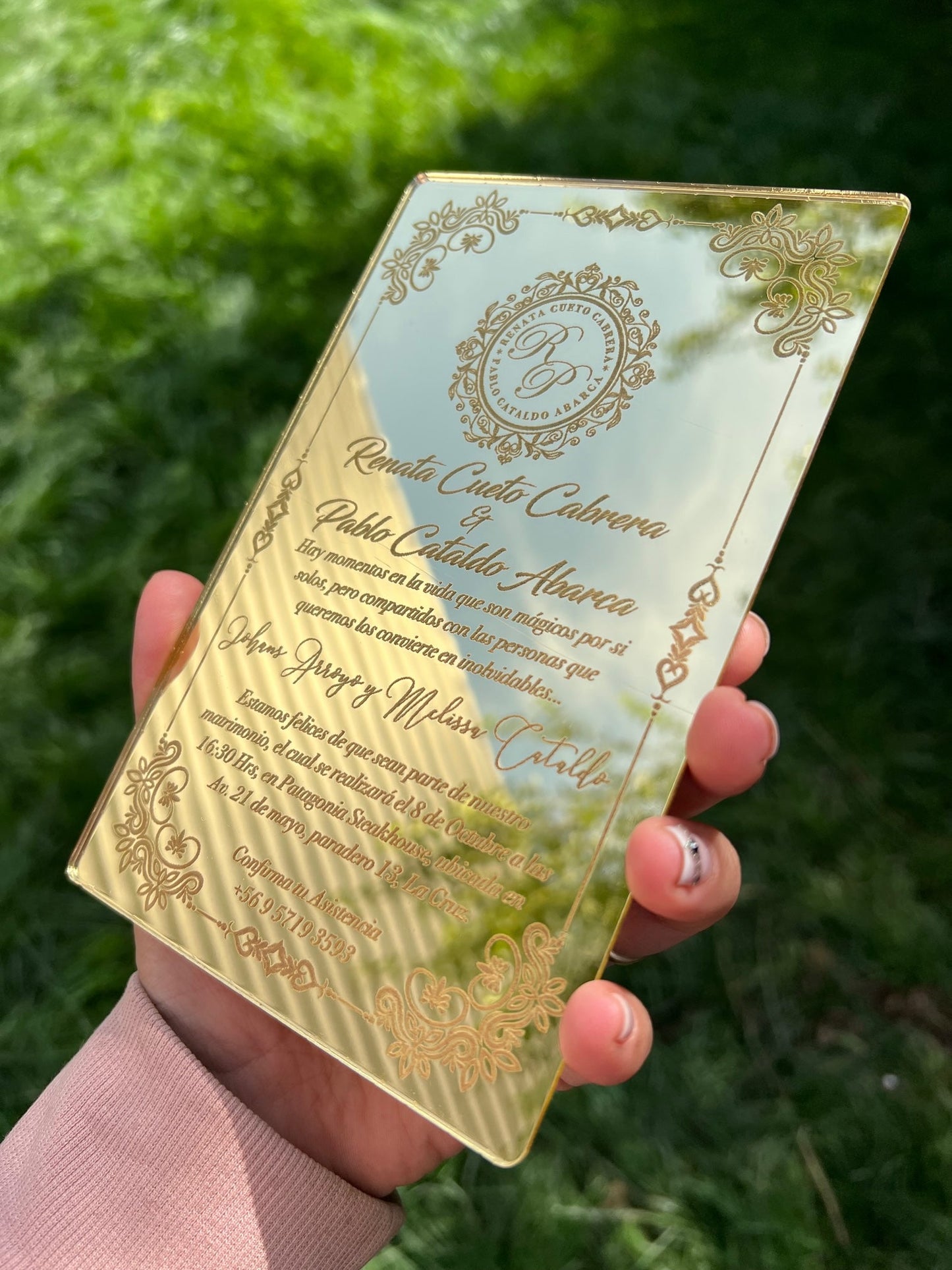 Invitación Acrílica Espejo