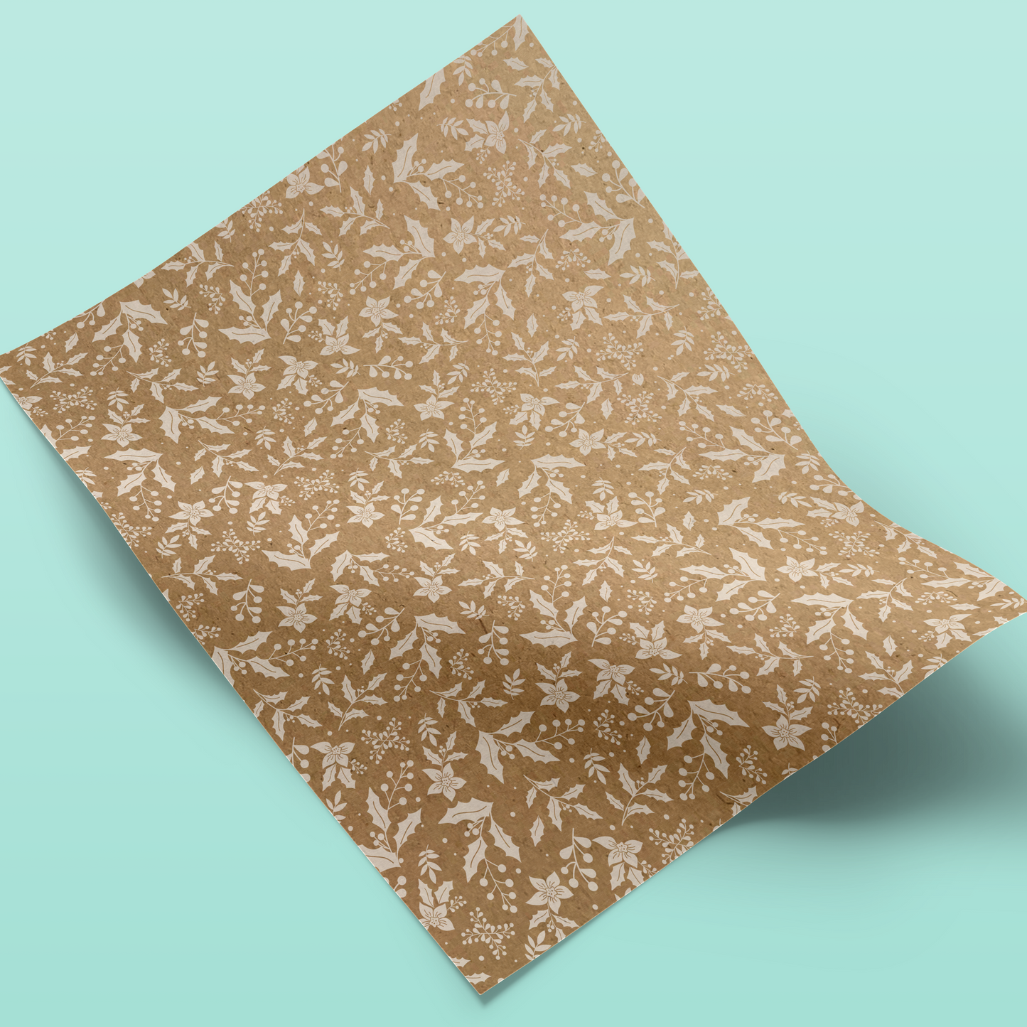 50 Papel de regalo Kraft Hojas Invernales