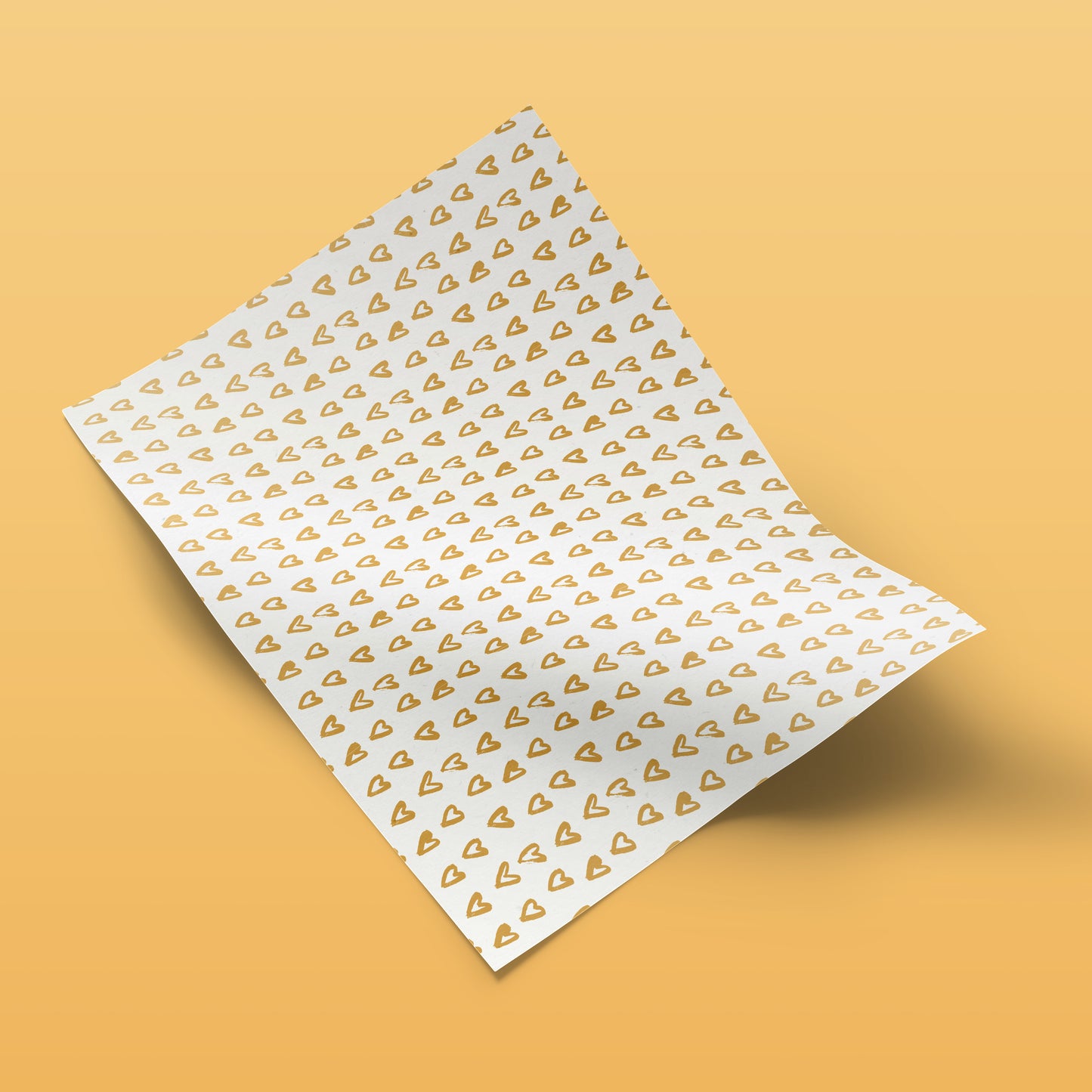 50 Papel de Regalo Corazones Dorados