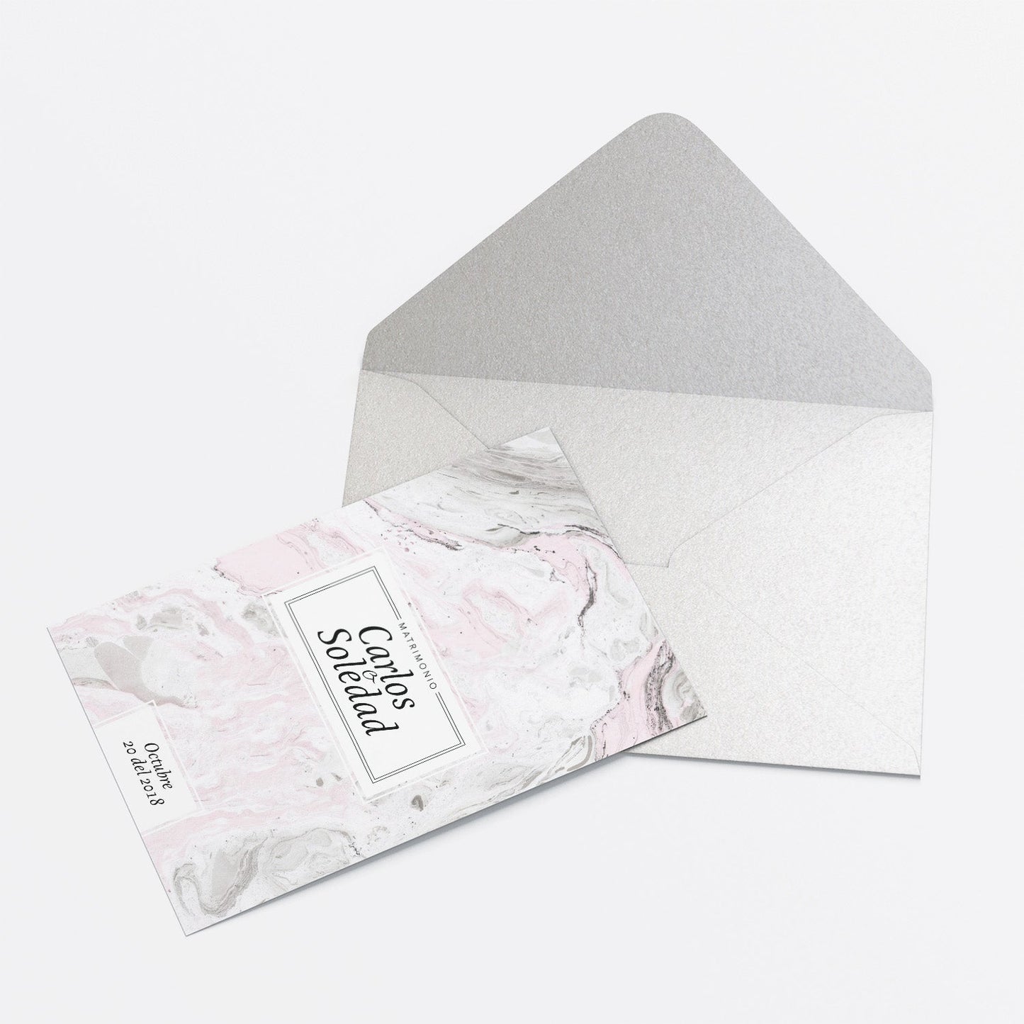 Invitación Marmolado Rosa