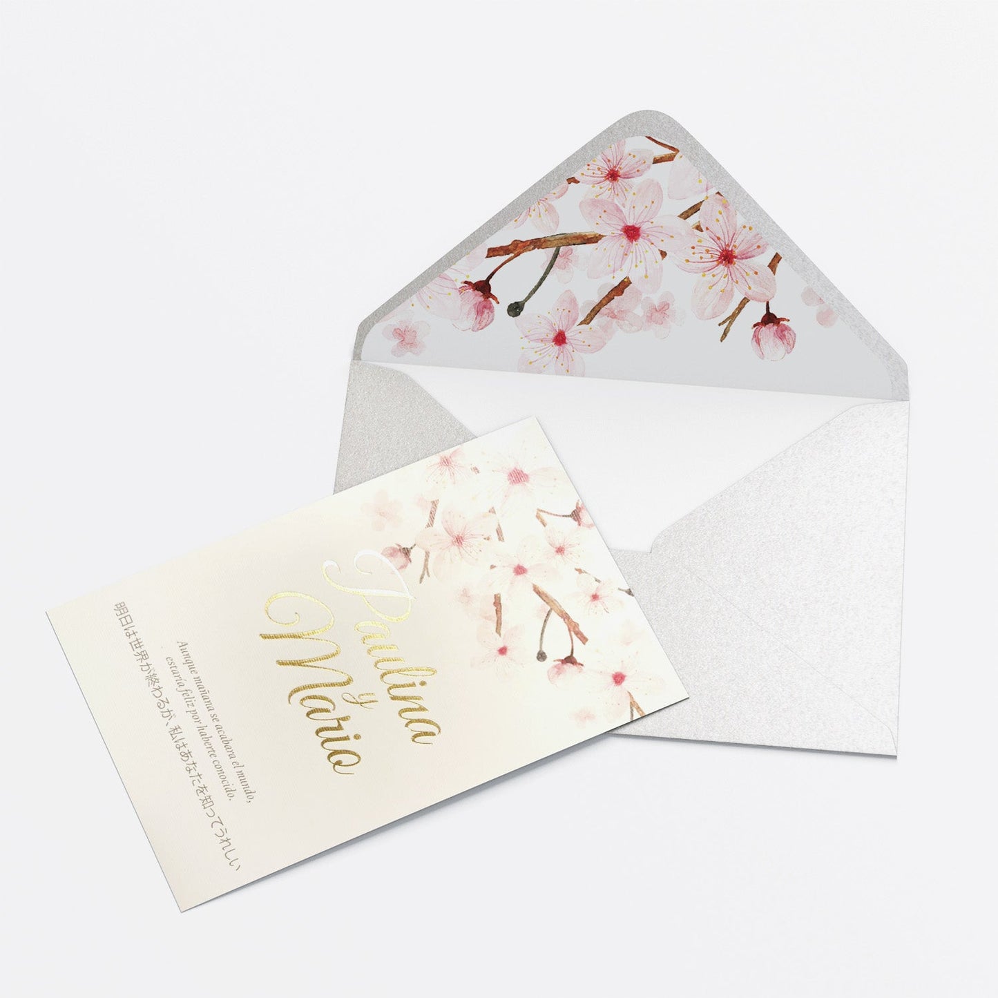 Invitación Flor de Cerezo – Invitación de Matrimonio Floral Romántica Personalizable