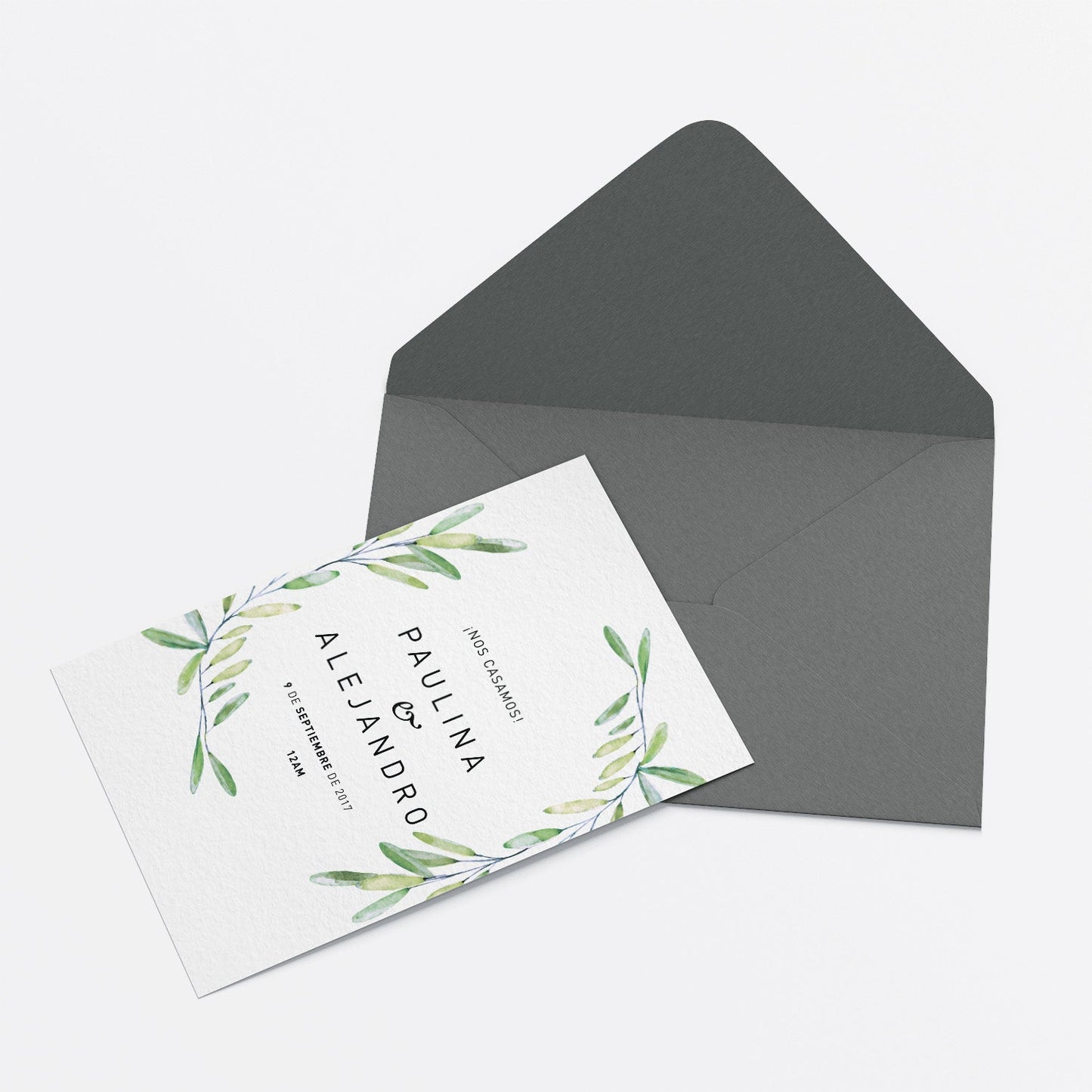 Invitación Olivo – Invitación de Matrimonio Botánica Rústica Personalizable