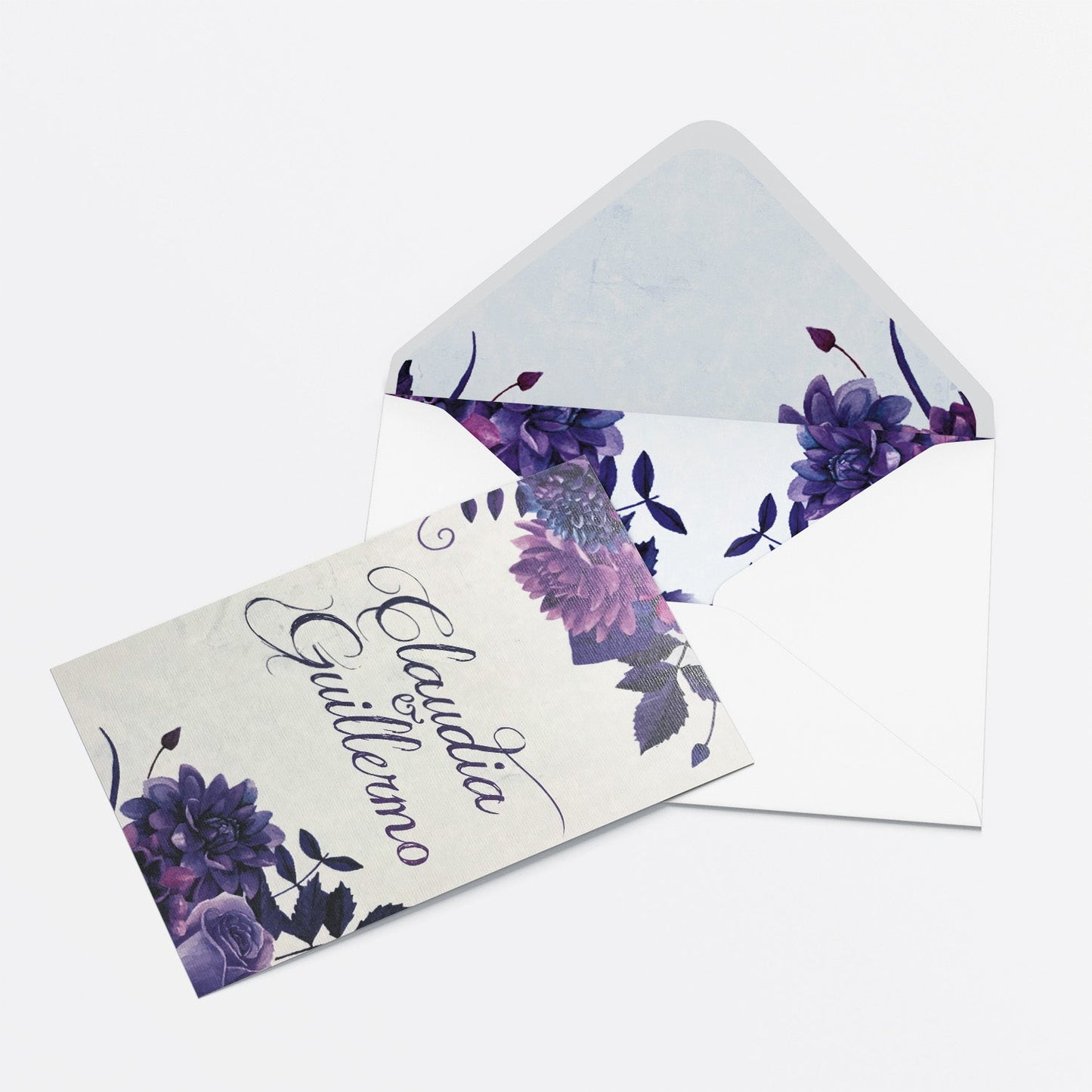 Invitación Ultravioleta – Invitación de Matrimonio Floral Moderna Personalizable