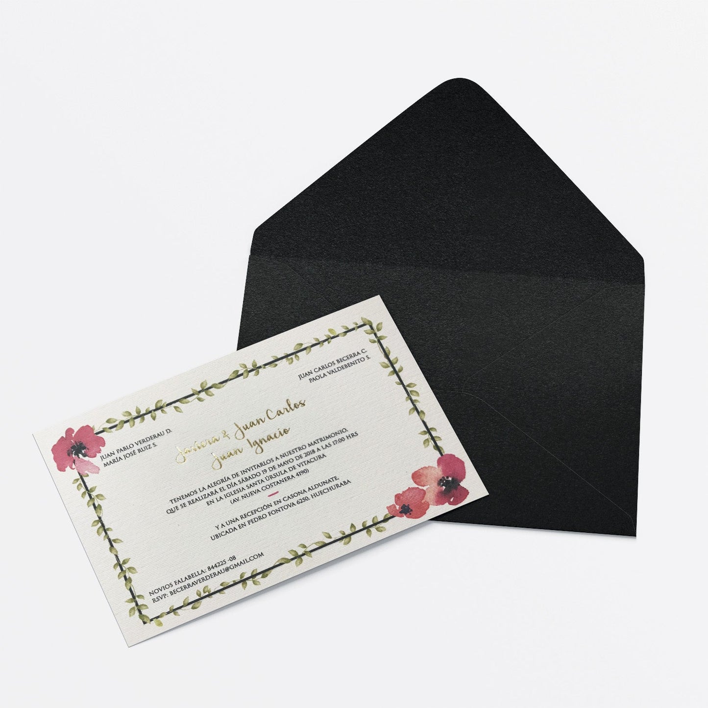 Invitación Violetas – Invitación de Matrimonio Floral Acuarelada Elegante