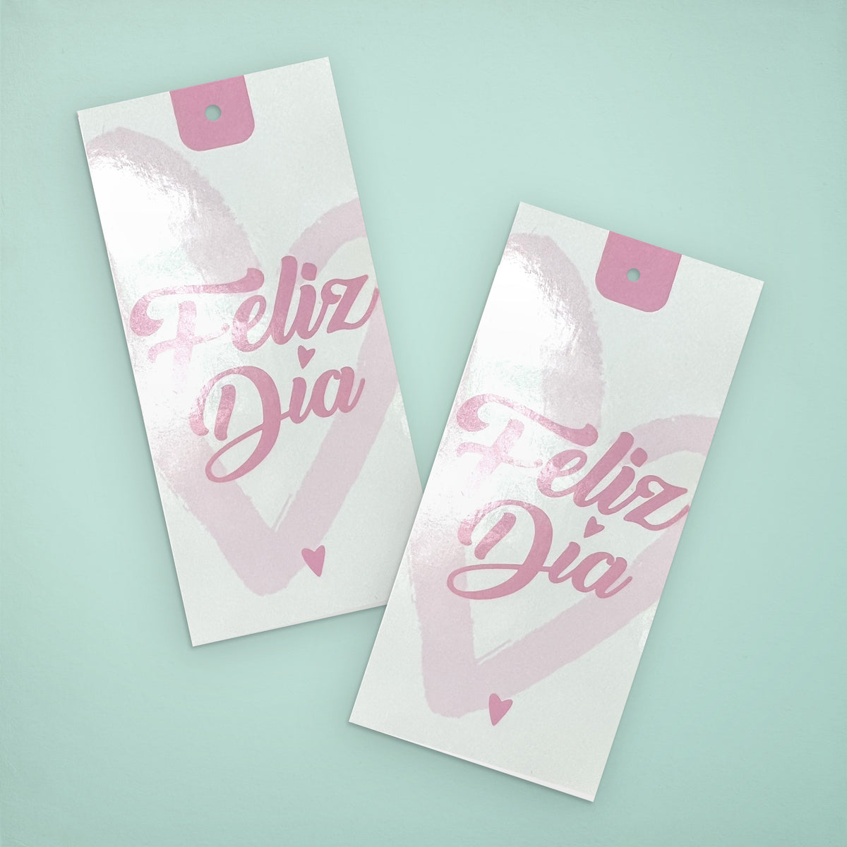 100 Tarjetas Feliz Día Estándar Rosa Pastel