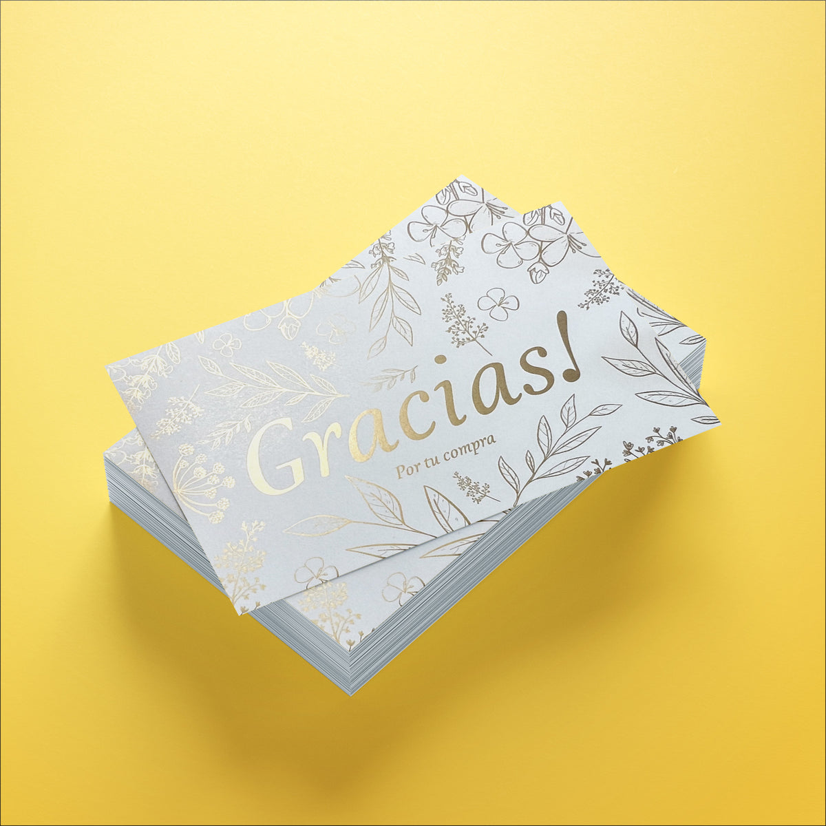100 Tarjetas de Gracias Estándar Hojas Doradas