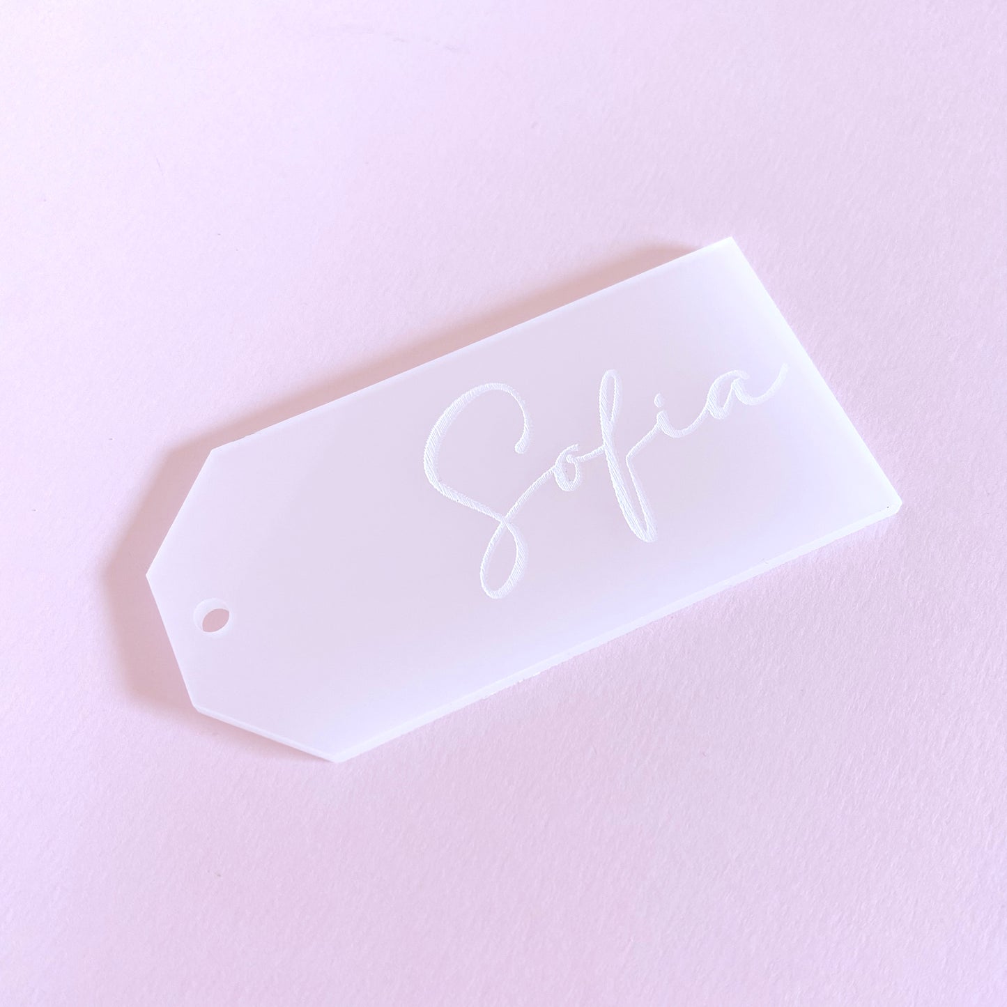 Etiqueta para Obsequios de Acrílico Personalizada para Matrimonio