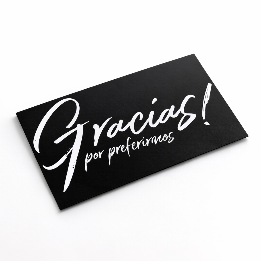 100 Tarjetas de Gracias Estándar Negro Matte