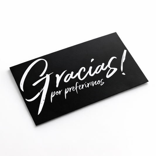 100 Tarjetas de Gracias Estándar Negro Matte