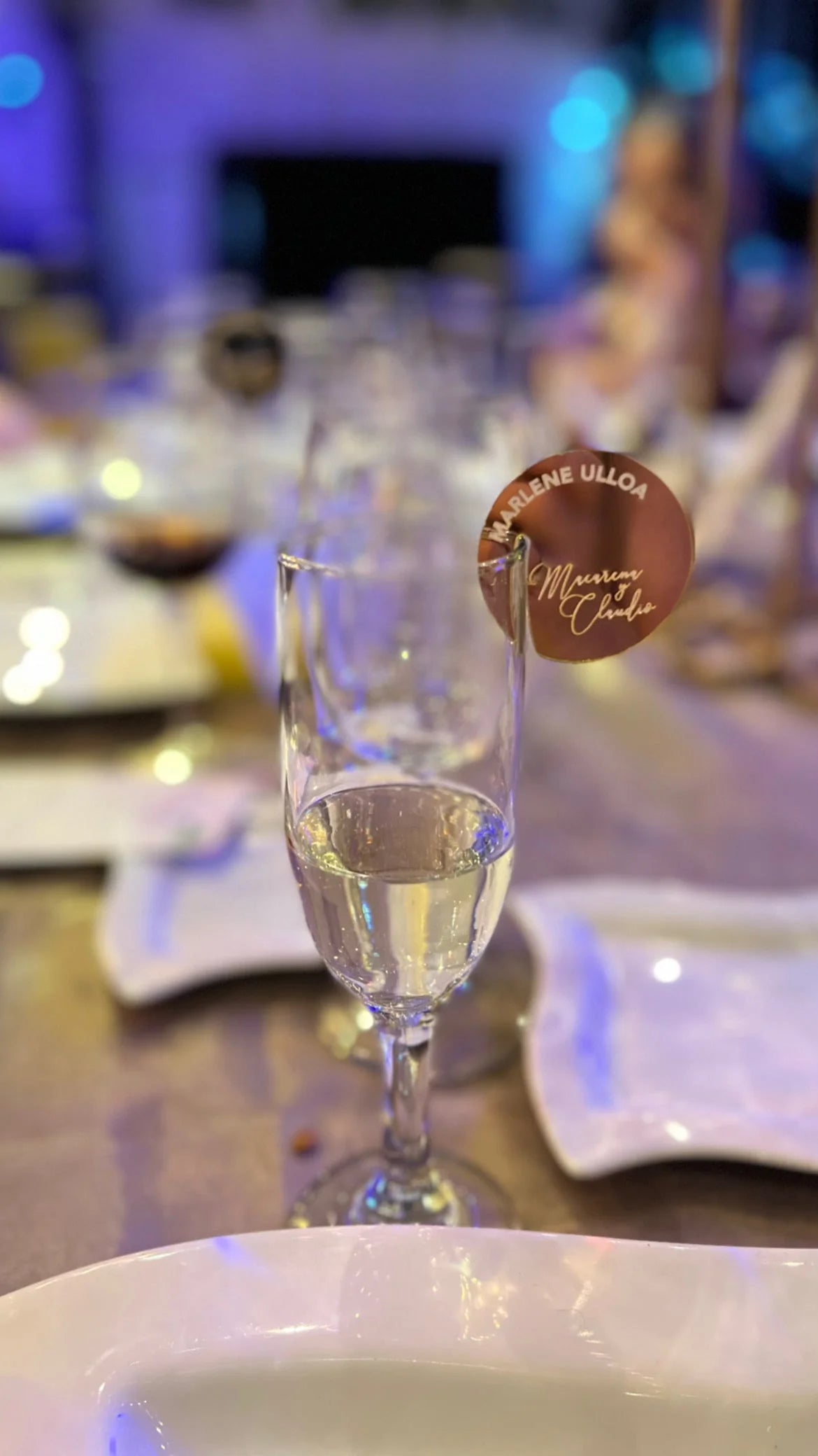 Marcador Acrílico Personalizado para Vasos y Copas de Matrimonio