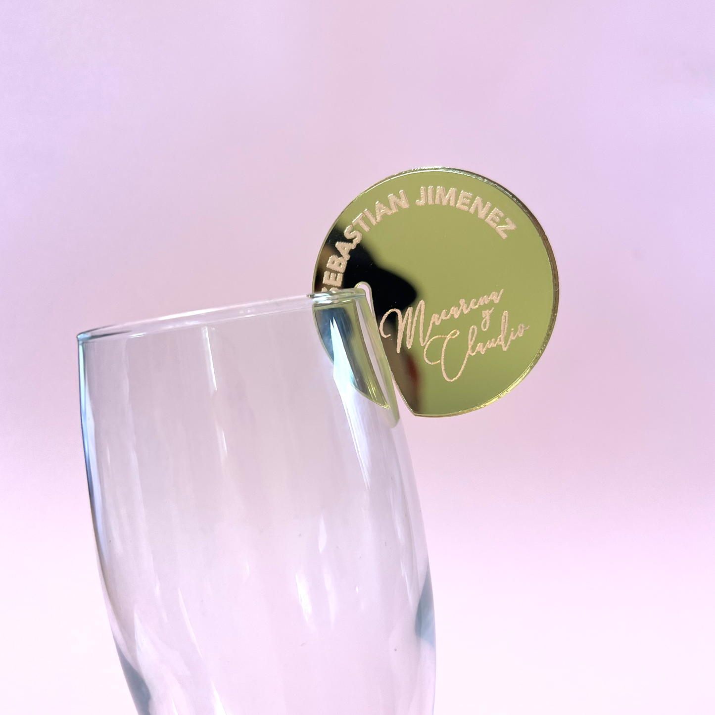 Marcador Acrílico Personalizado para Vasos y Copas de Matrimonio