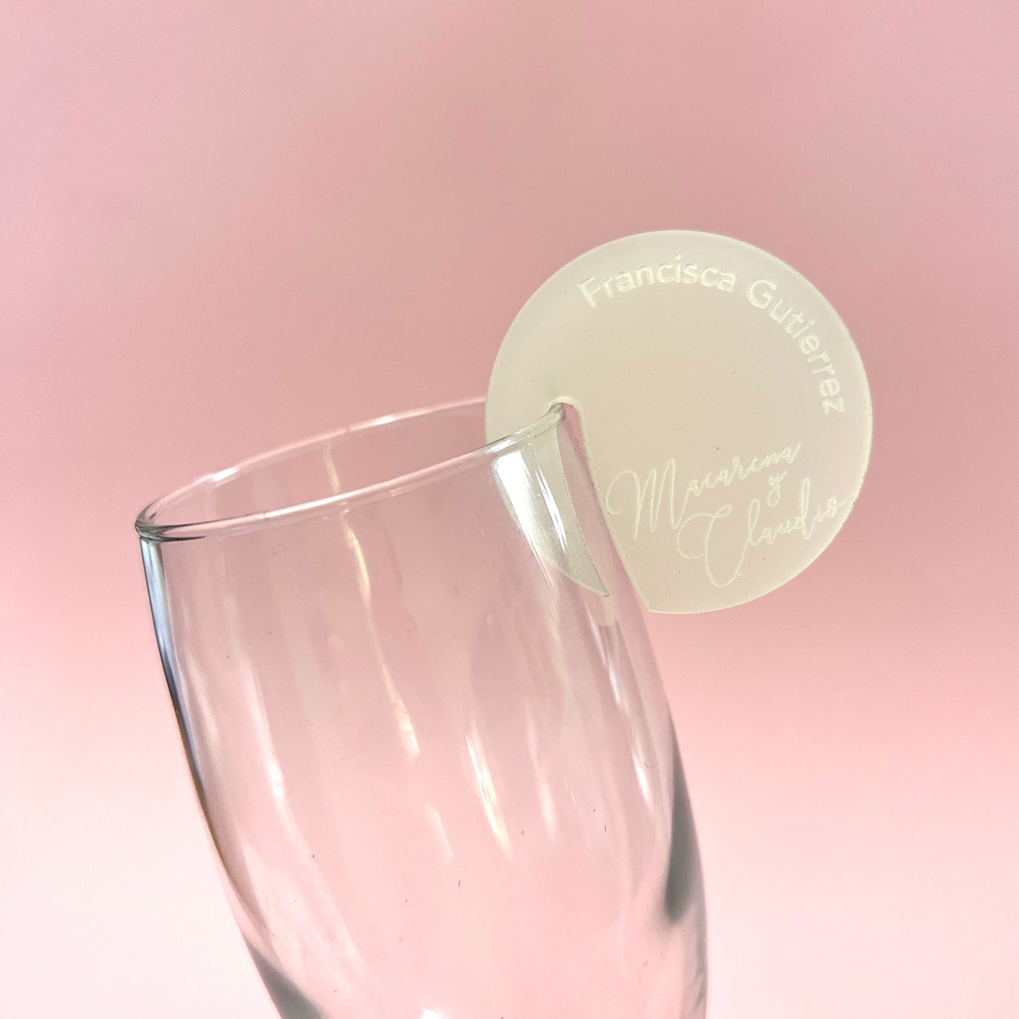 Marcador Acrílico Personalizado para Vasos y Copas de Matrimonio