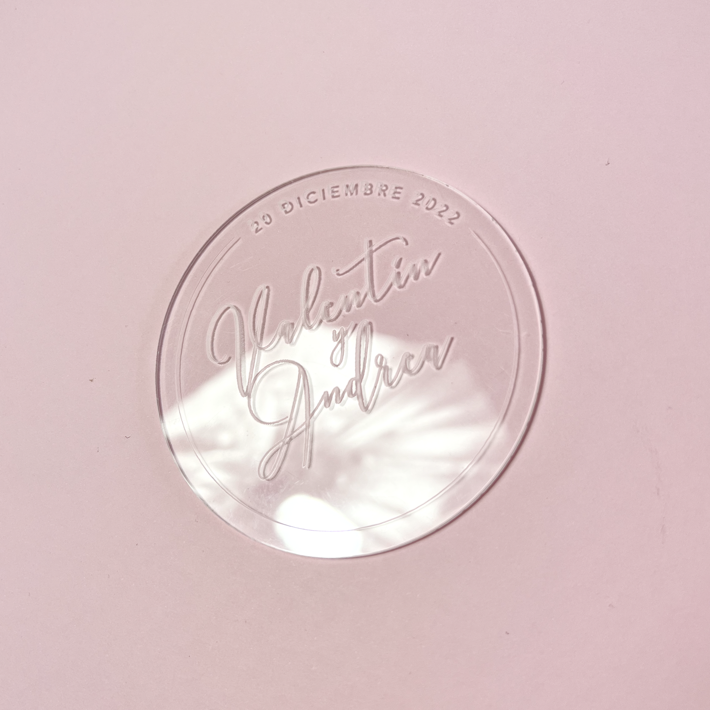 Posa Vasos Acrílicos Personalizados para Matrimonio