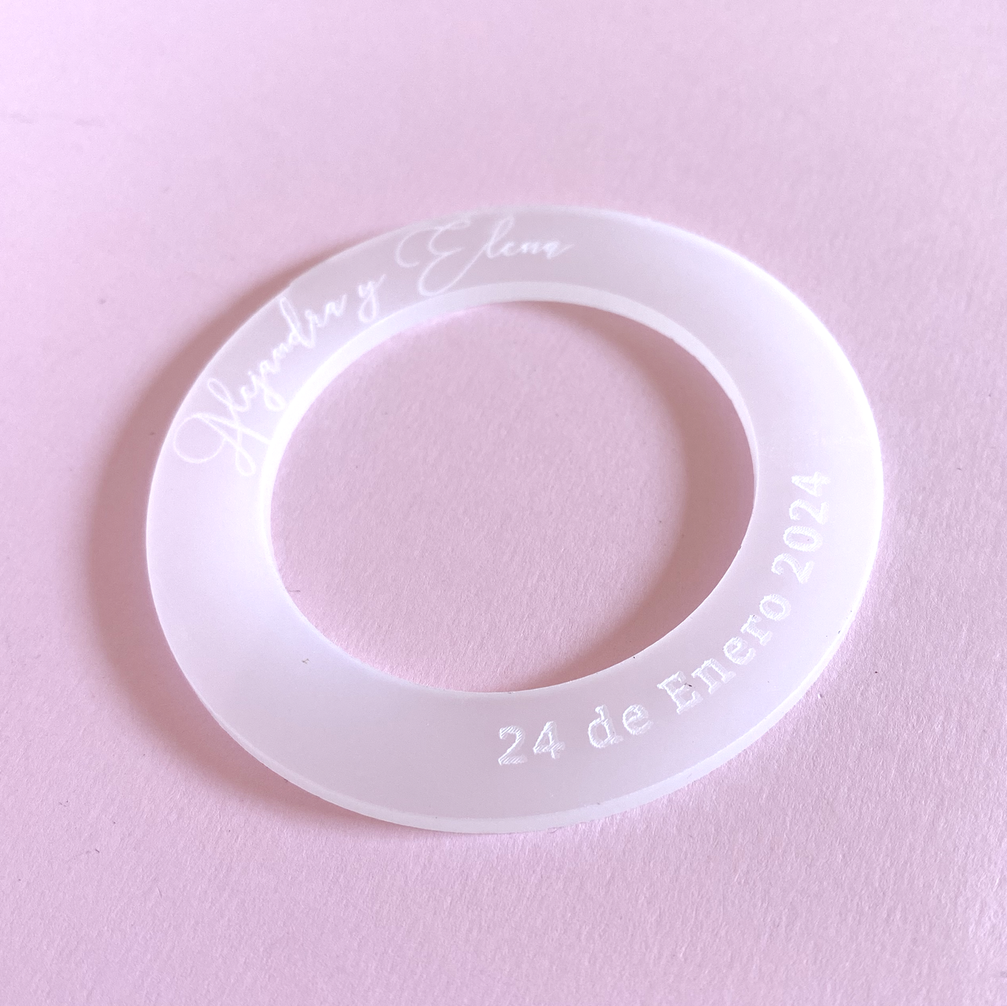 Servilletero Acrílico Personalizado con el Nombre de los Novios