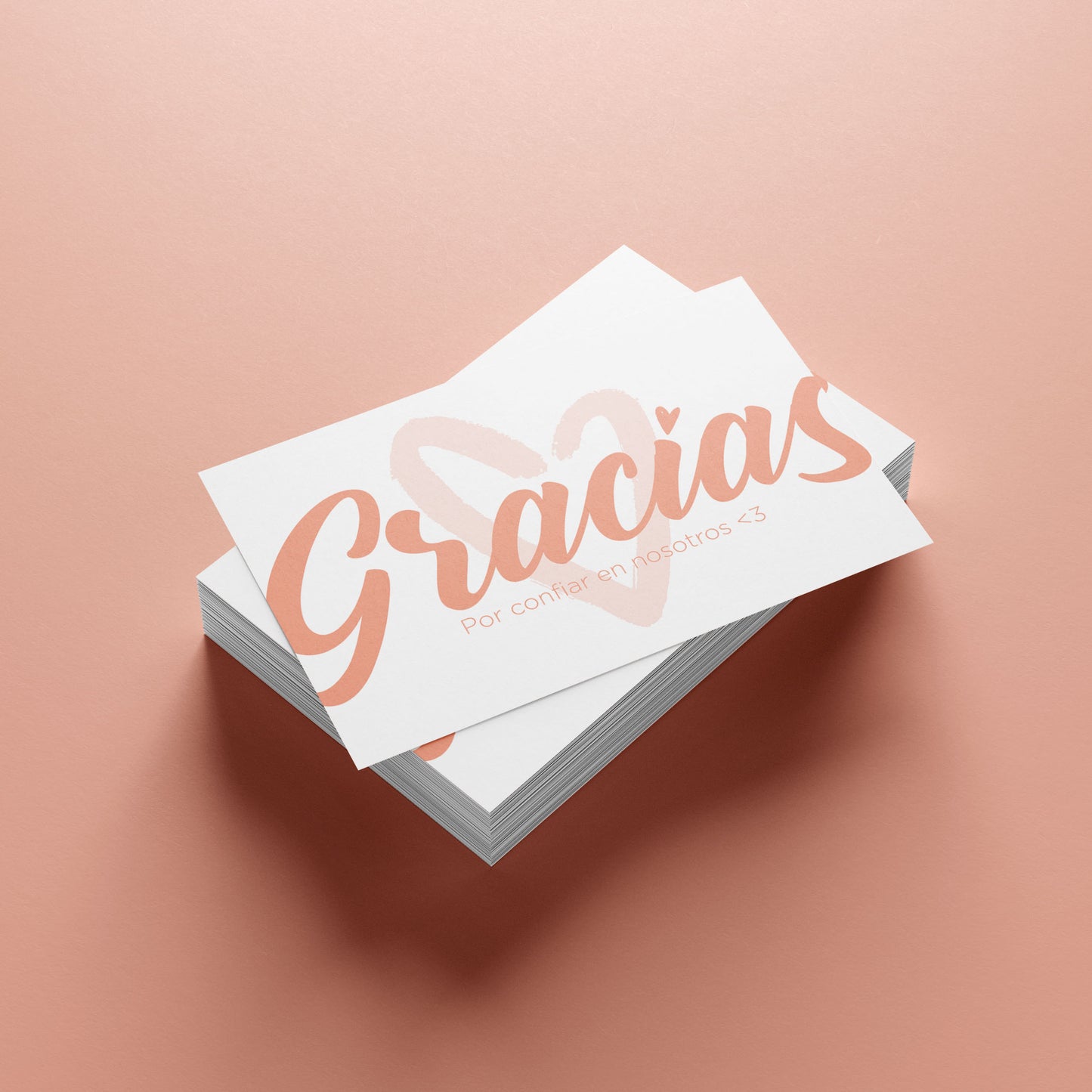 100 Tarjeta Gracias Estandar RosaPastel