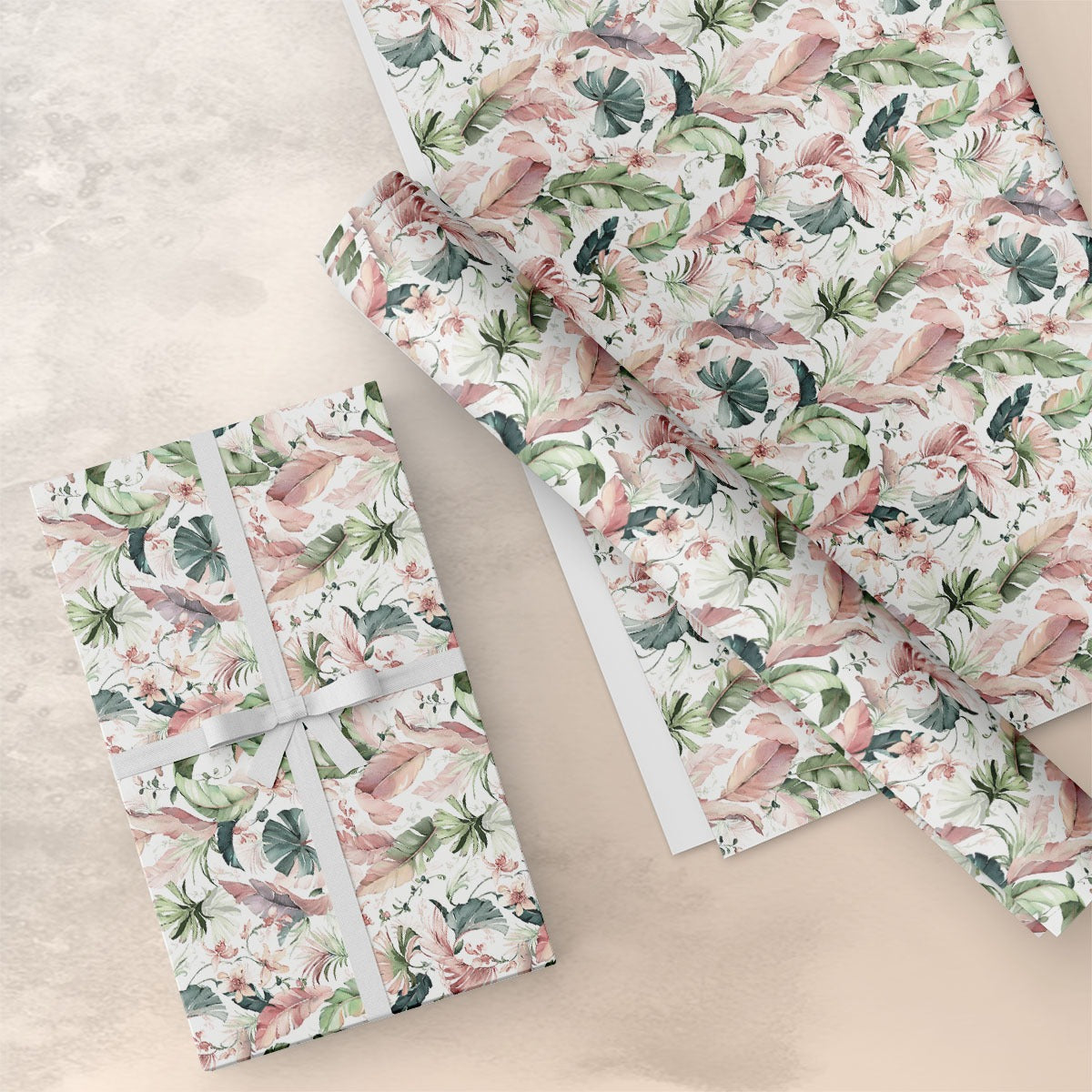 Papel de regalo floral estándar (25 hojas)