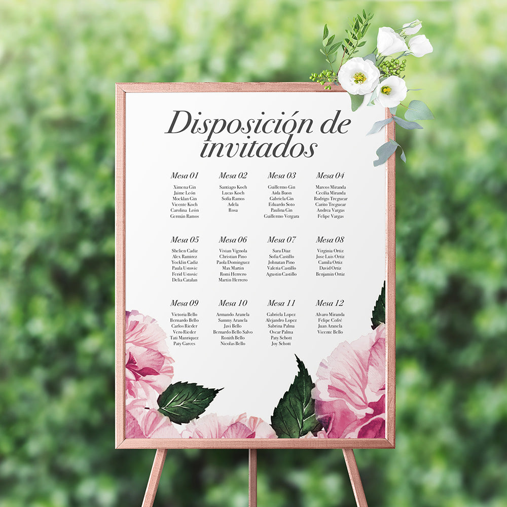 Cartel “Encuentra tu Mesa” de Cartón Espuma para Matrimonio