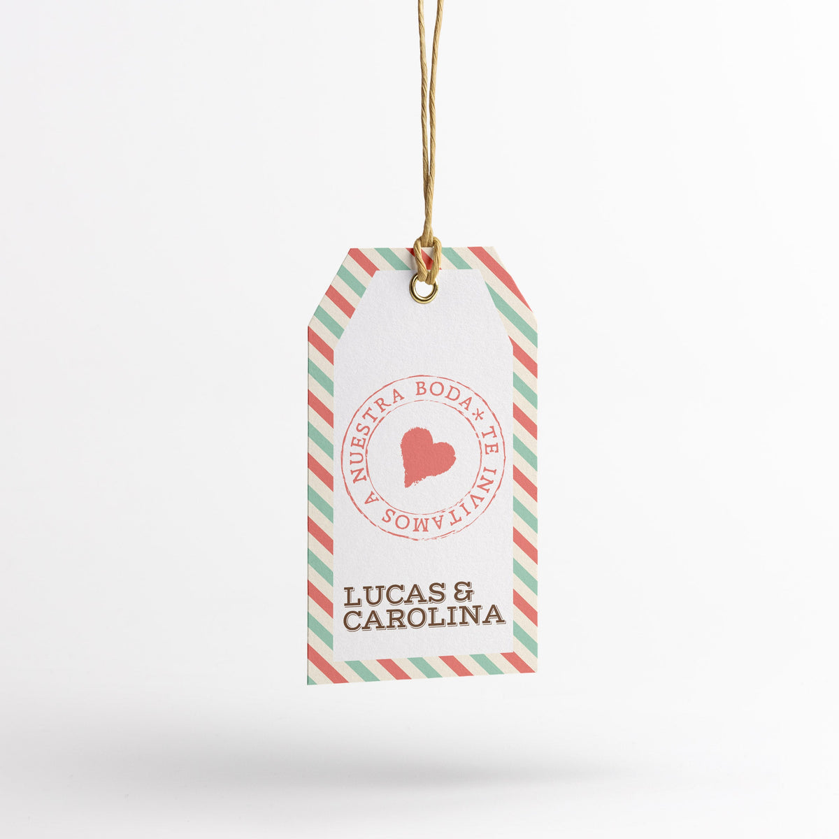 Etiqueta para Obsequios de Papel Personalizada para Matrimonio