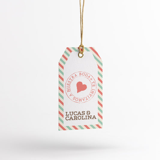 Etiqueta para Obsequios de Papel Personalizada para Matrimonio