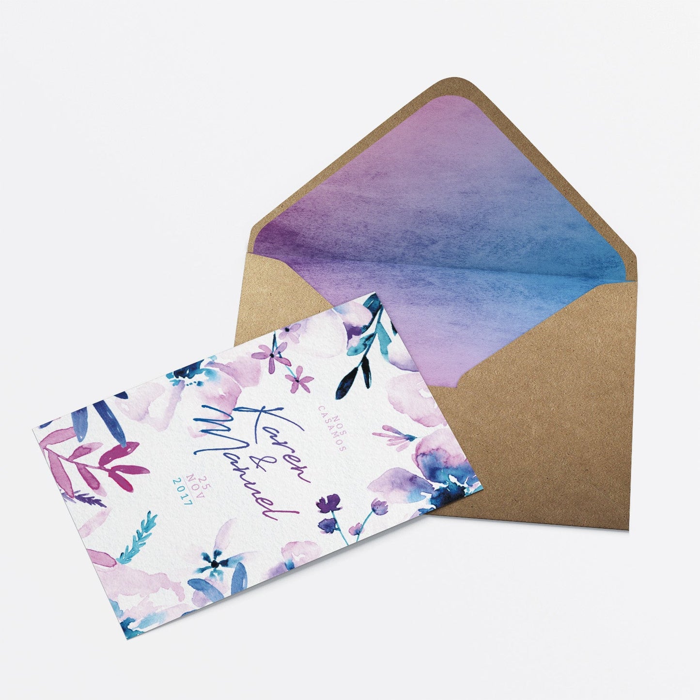 Invitación Amanecer – Invitación de Matrimonio Floral Romántica Personalizable