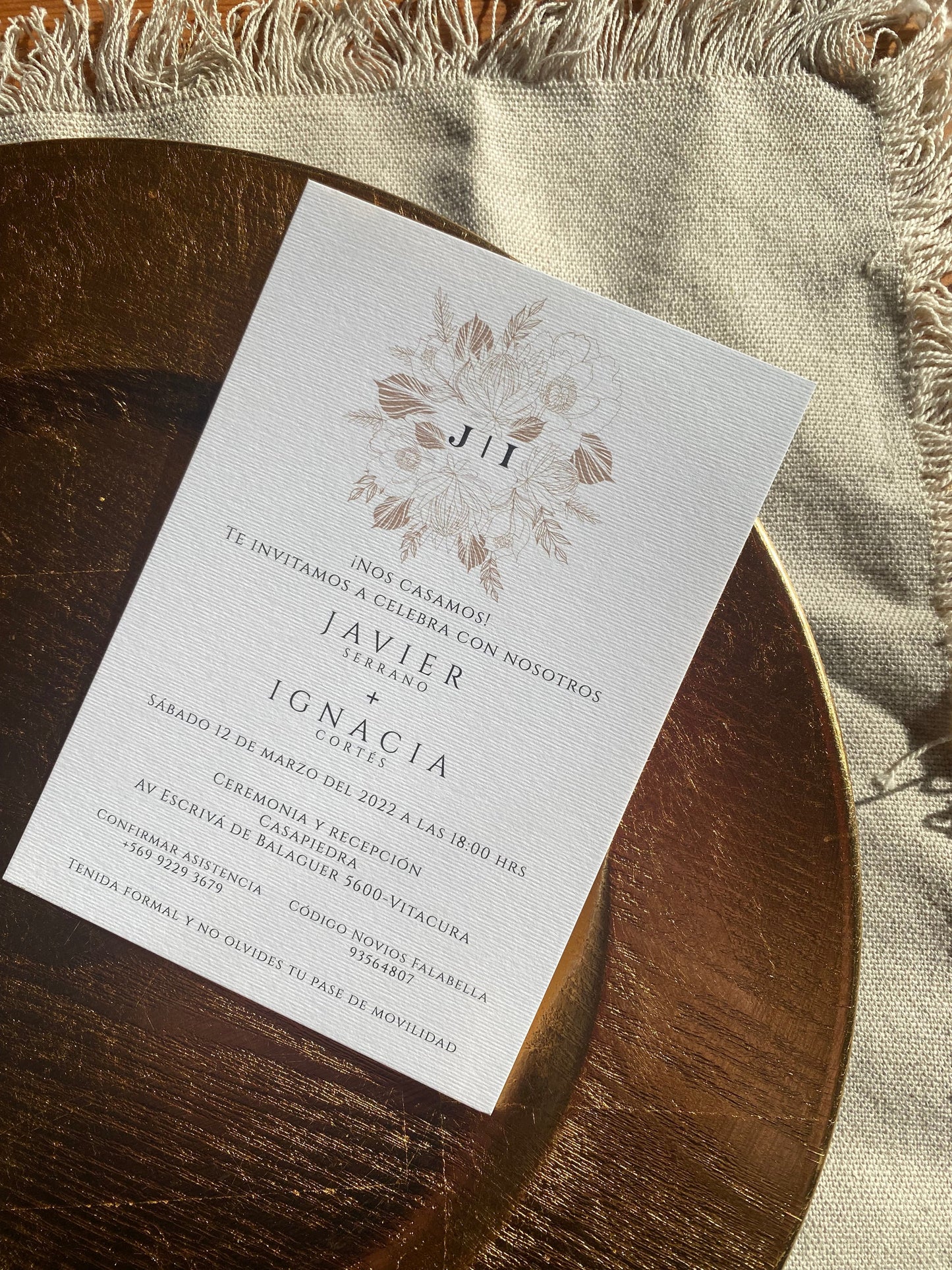 Invitación de Matrimonio Arco | Diseño Minimalista Elegante Personalizable