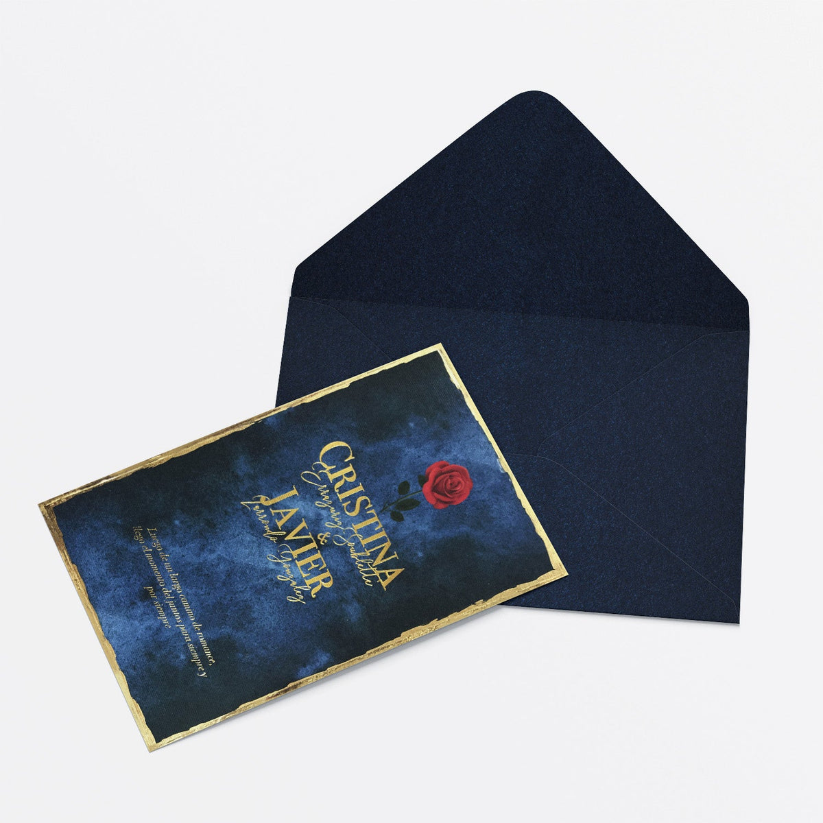 Invitación de Matrimonio Bella y Bestia | Invitación Temática Disney Elegante Personalizable