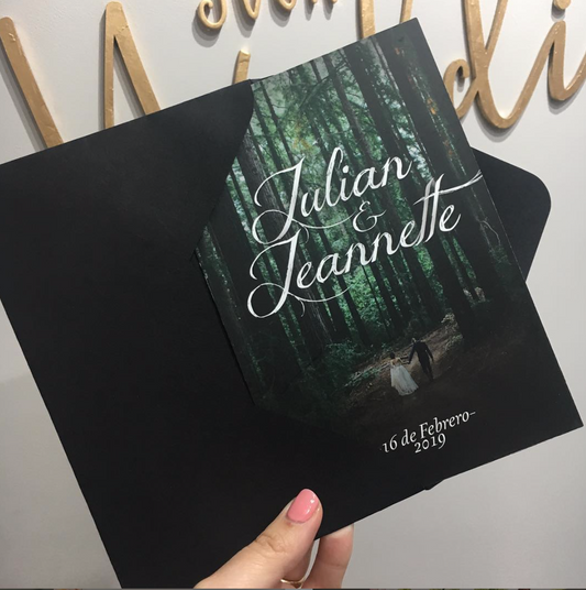 Invitación de Matrimonio Bosque | Invitación Temática Natural Íntima y Romántica