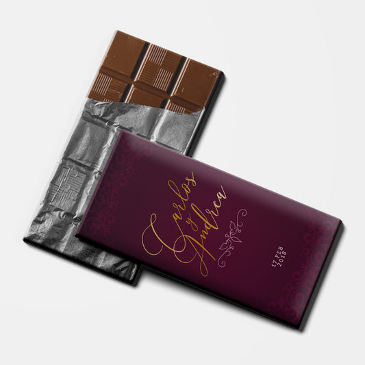 Invitación de Matrimonio Chocolate | Invitación Souvenir Original y Personalizable