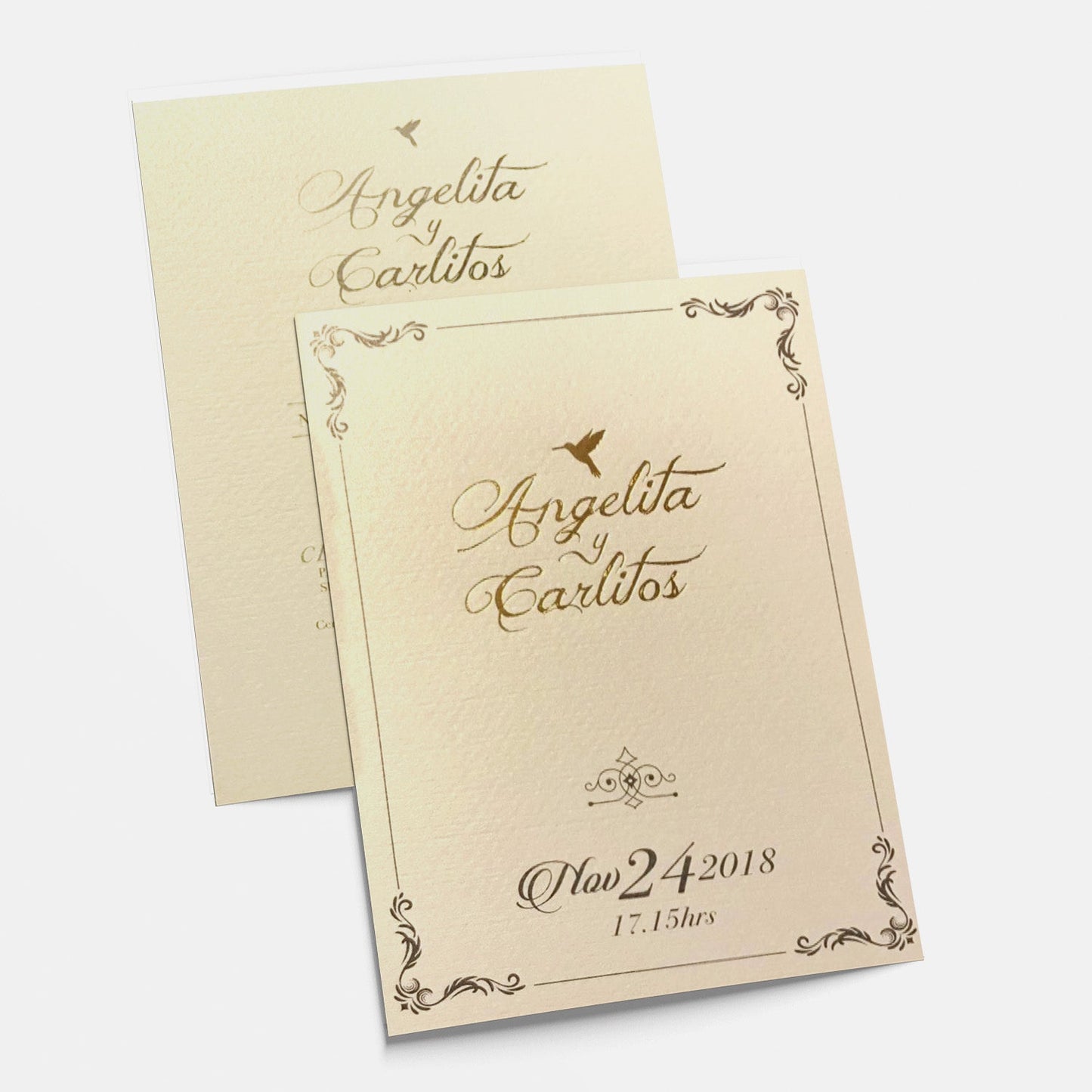 Invitación Colibrí – Invitación de Matrimonio Elegante y Tradicional Personalizable
