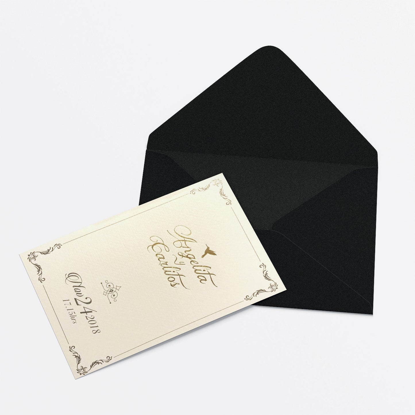 Invitación Colibrí – Invitación de Matrimonio Elegante y Tradicional Personalizable
