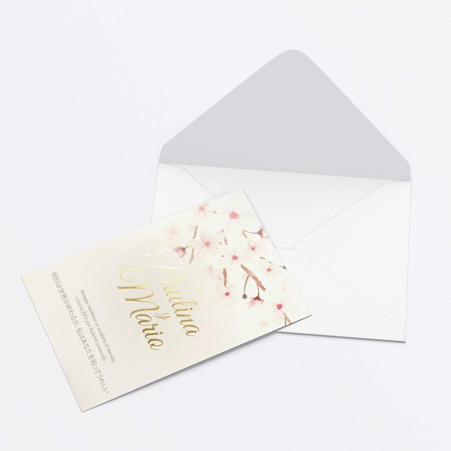 Invitación Flor de Cerezo – Invitación de Matrimonio Floral Romántica Personalizable
