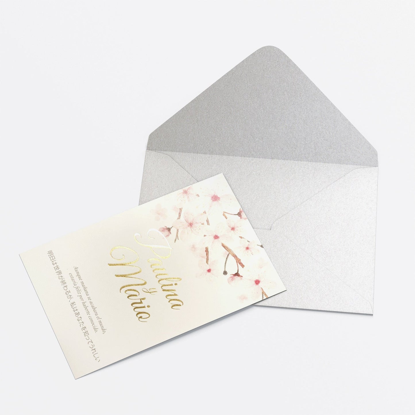 Invitación Flor de Cerezo – Invitación de Matrimonio Floral Romántica Personalizable