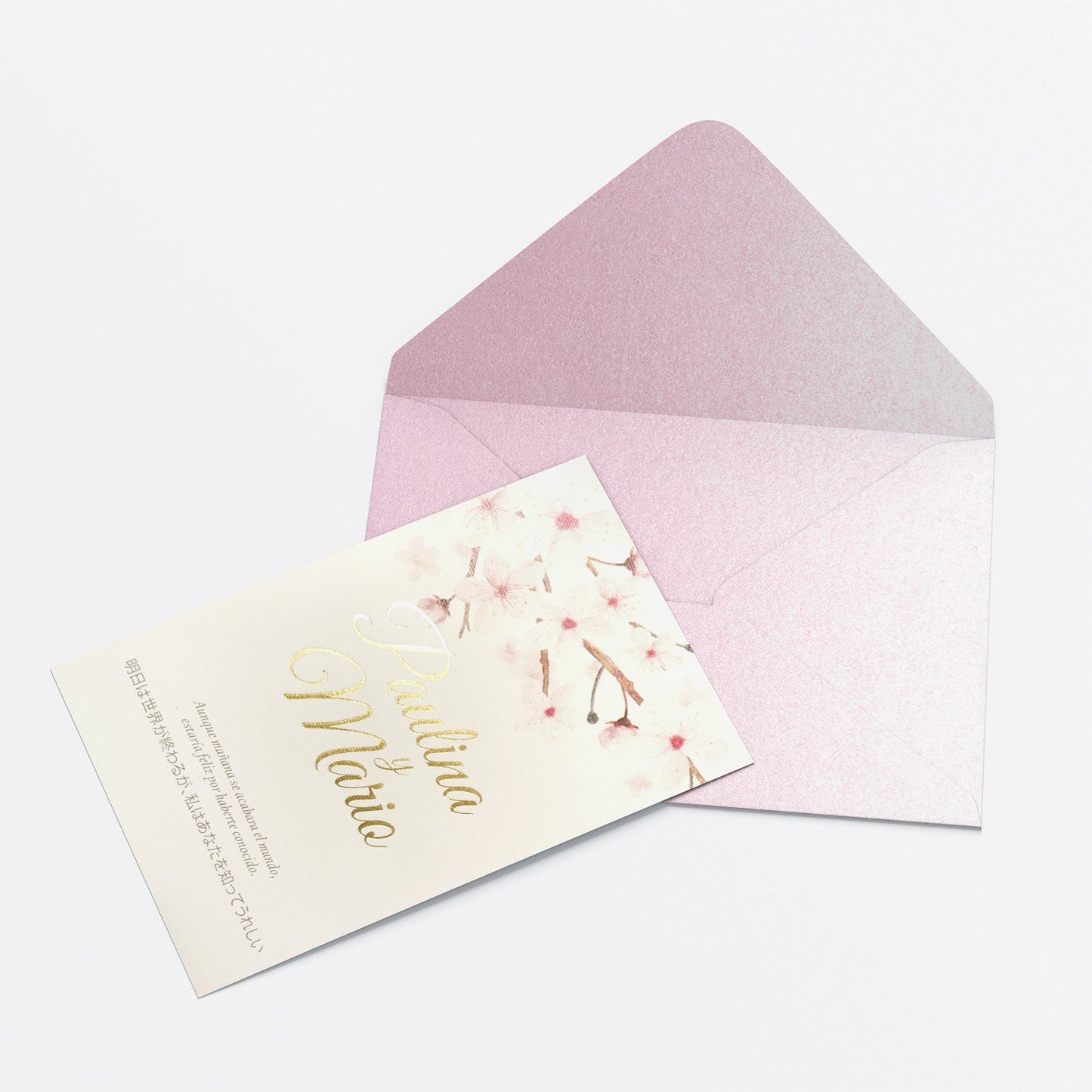 Invitación Flor de Cerezo – Invitación de Matrimonio Floral Romántica Personalizable