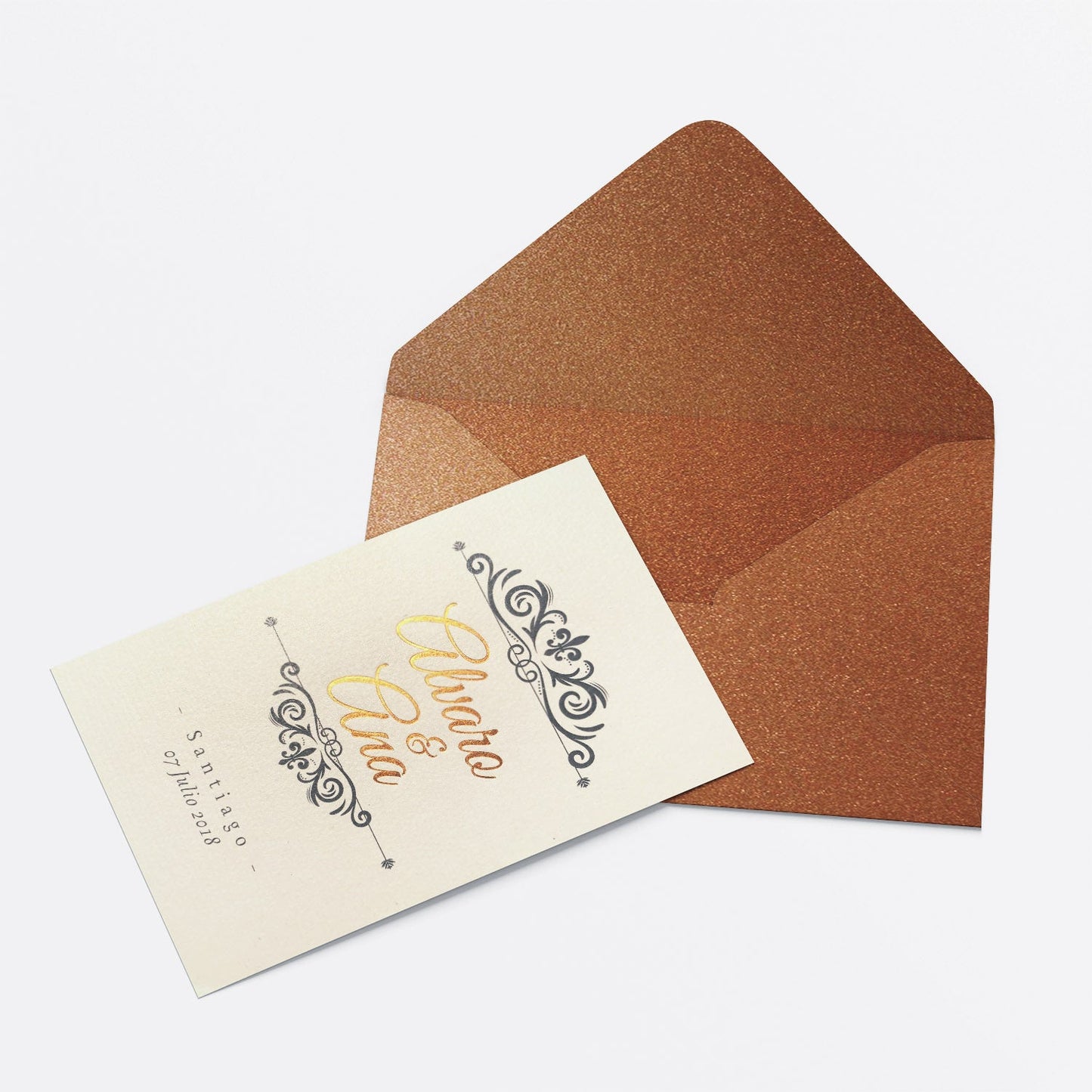 Invitación Flor de Lis – Invitación de Matrimonio Clásica Elegante Personalizable