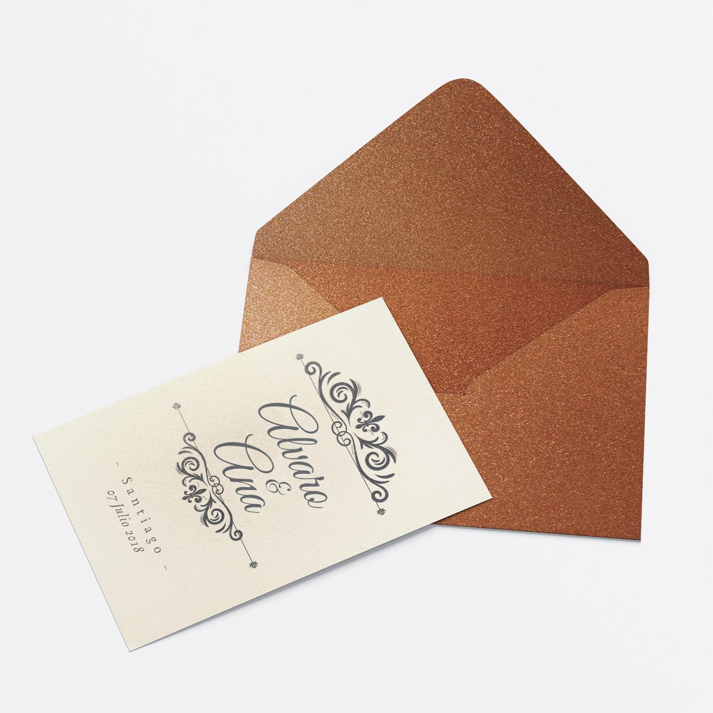 Invitación Flor de Lis – Invitación de Matrimonio Clásica Elegante Personalizable