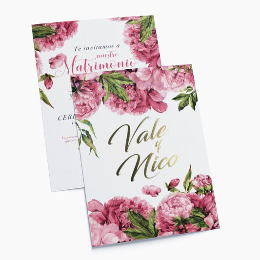 Invitación Peonia – Invitación de Matrimonio Floral Romántica Personalizable