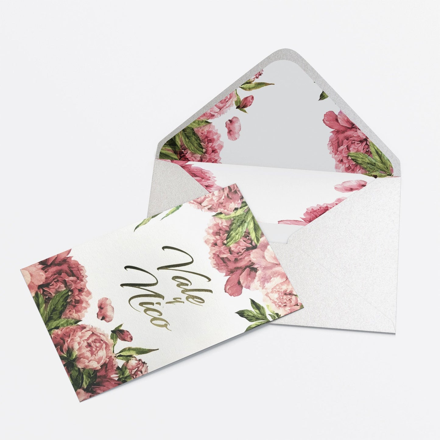 Invitación Peonia – Invitación de Matrimonio Floral Romántica Personalizable