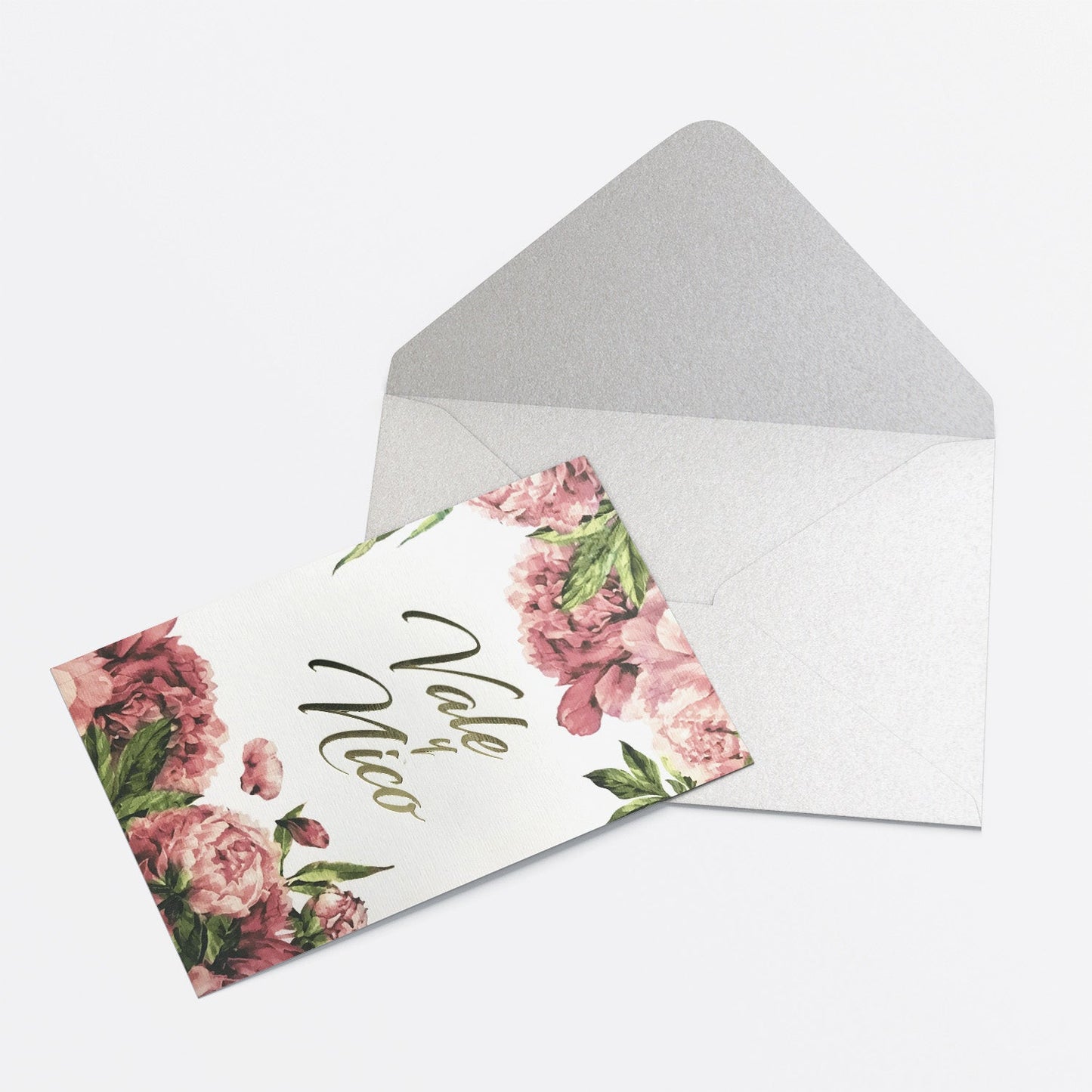Invitación Peonia – Invitación de Matrimonio Floral Romántica Personalizable