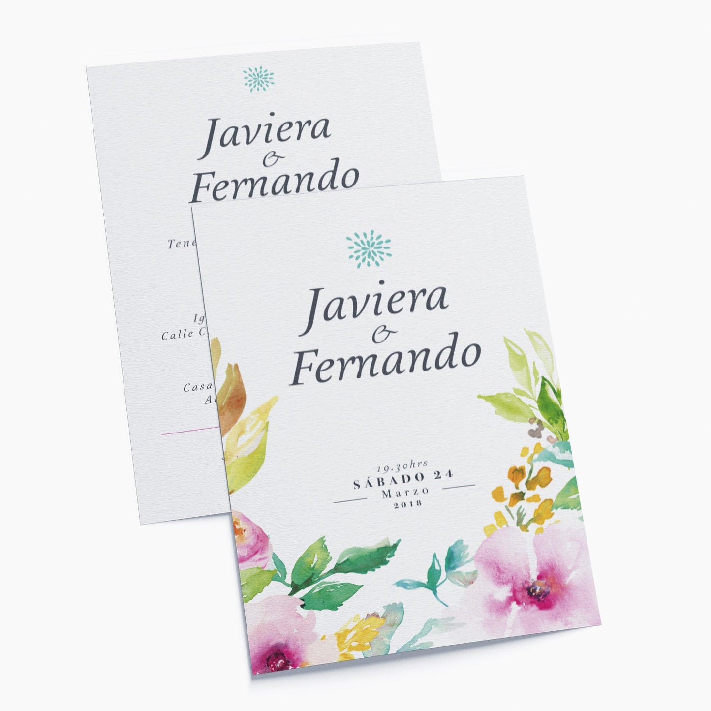 Invitación Primavera – Invitación de Matrimonio Floral Acuarelada Personalizable