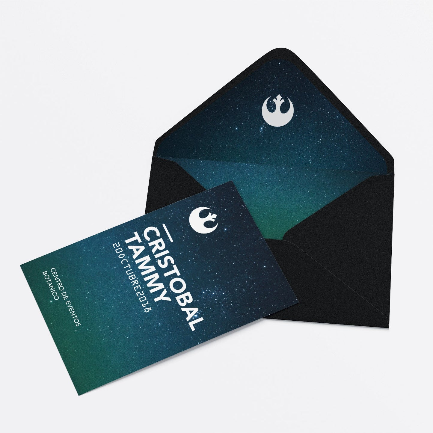 Invitación de Matrimonio Star Wars | Invitación Temática Galáctica Personalizable