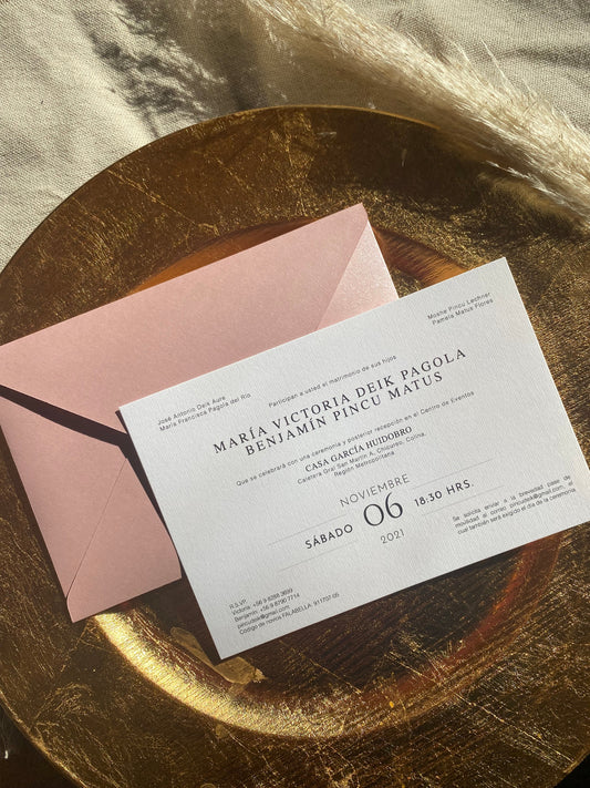 Invitación de Matrimonio Tradición | Diseño Clásico Elegante Personalizable