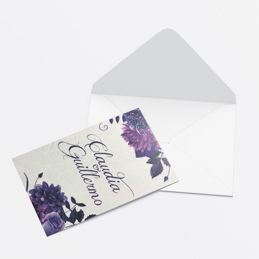 Invitación Ultravioleta – Invitación de Matrimonio Floral Moderna Personalizable
