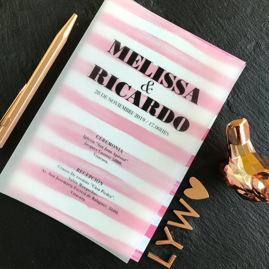 Invitación Vellum Stripes – Invitación de Matrimonio Vellum Elegante y Minimalista