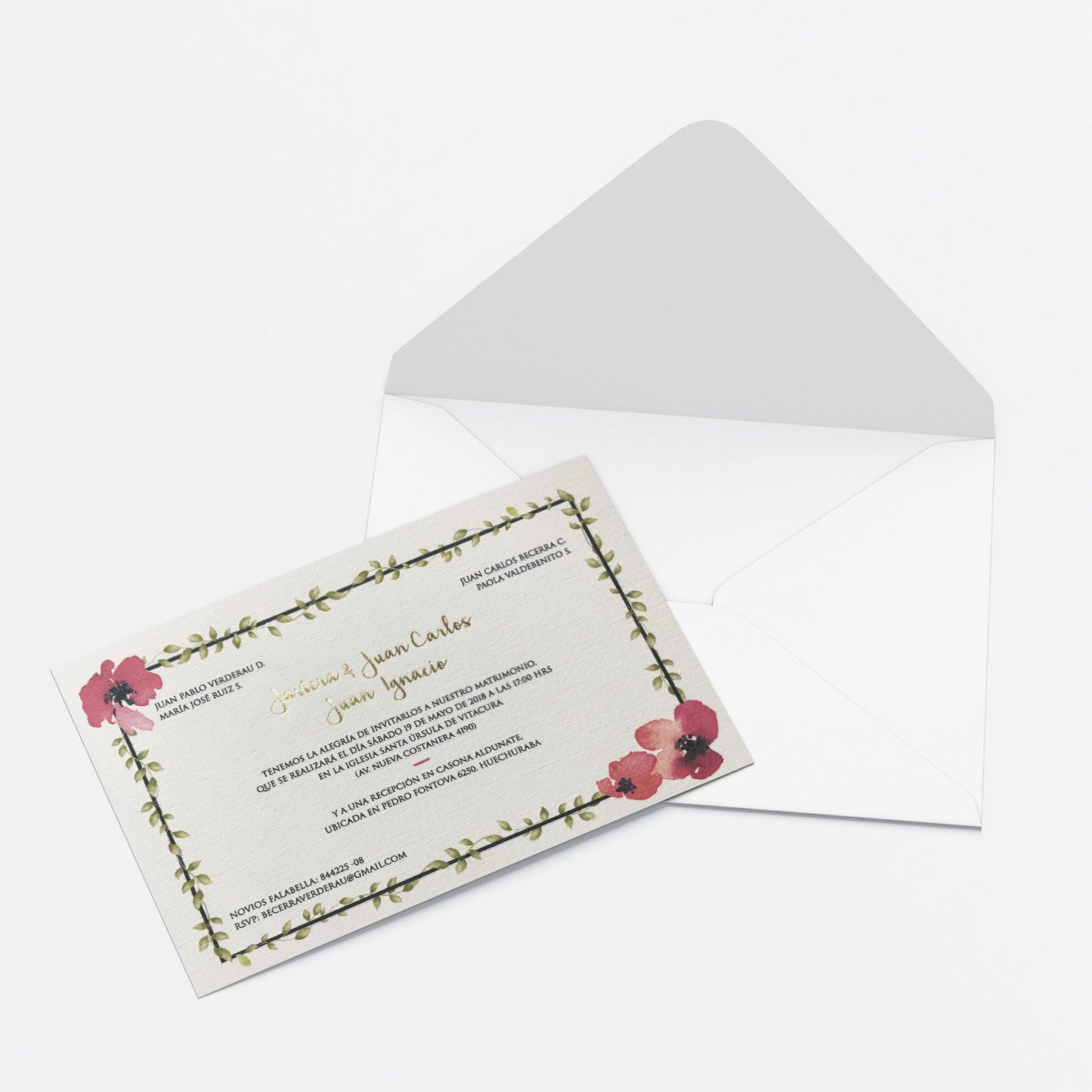 Invitación Violetas – Invitación de Matrimonio Floral Acuarelada Elegante
